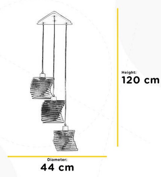 VISEČA SVETILKA Cartoccio 44/120 cm E27