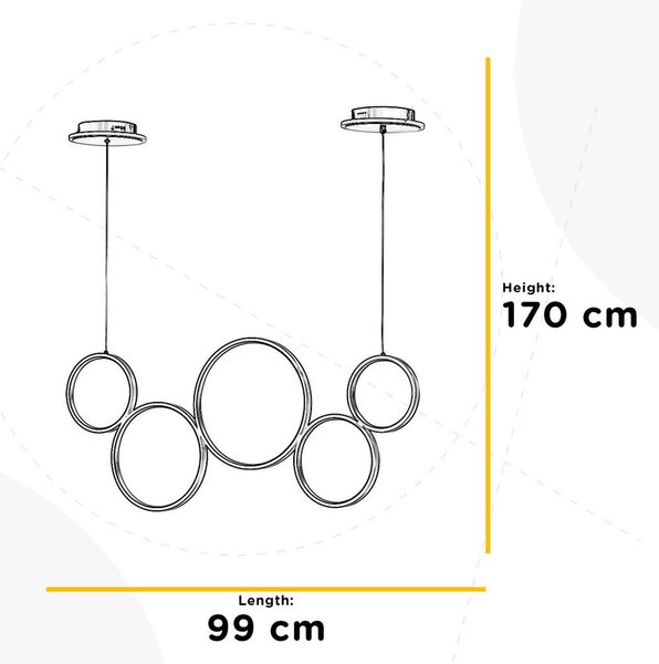 VISEČA LED-SVETILKA 6500 lm 3000 K