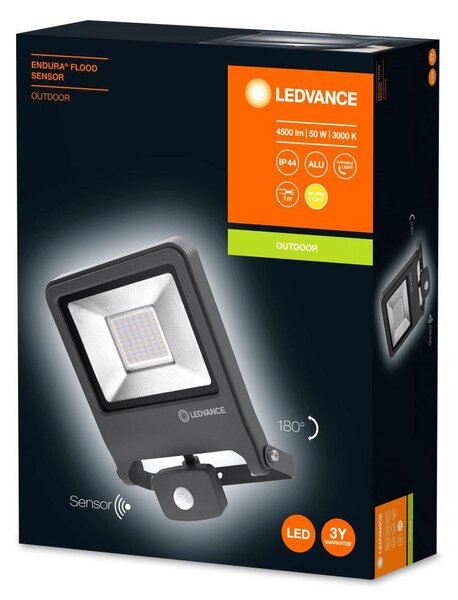 Zunanji LED 50W reflektor s senzorjem IP44 črn