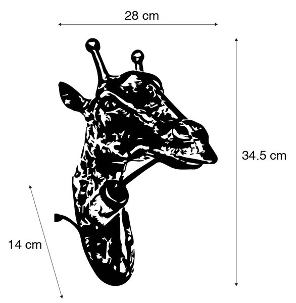 Vintage stenska svetilka medenina - Žirafa