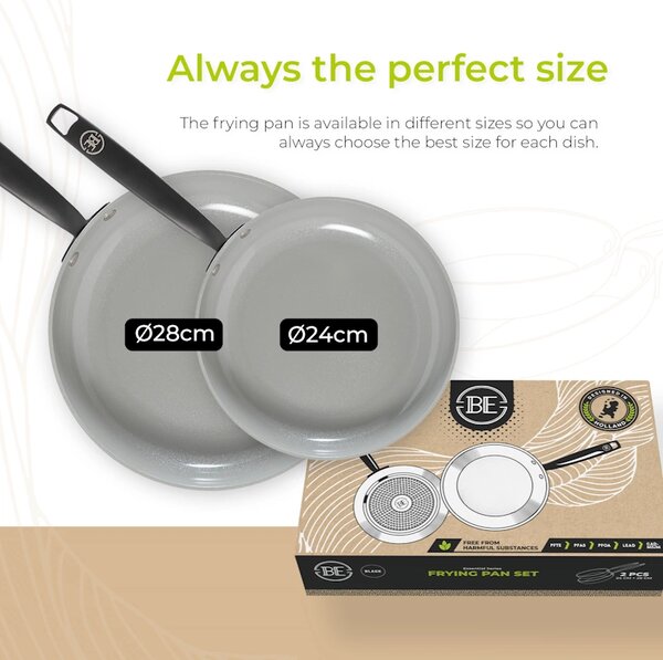 BE Living Set 2 ponev Essential Black 24-28 cm