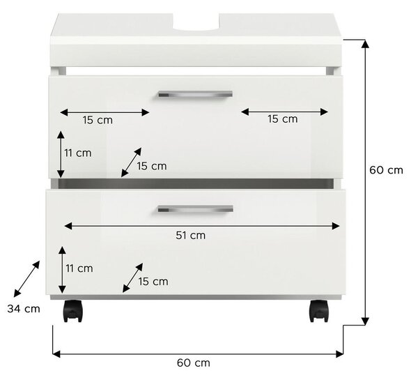 OMARICA ZA POD UMIVALNIK 60/60/34 cm