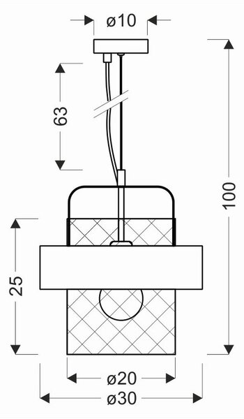 VISEČA SVETILKA Fiba 100/30/30 cm 40 W E27