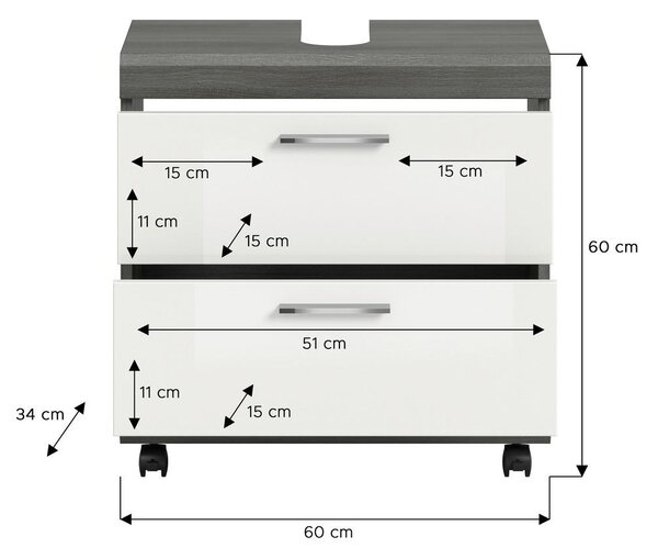 OMARICA ZA POD UMIVALNIK 60/60/34 cm