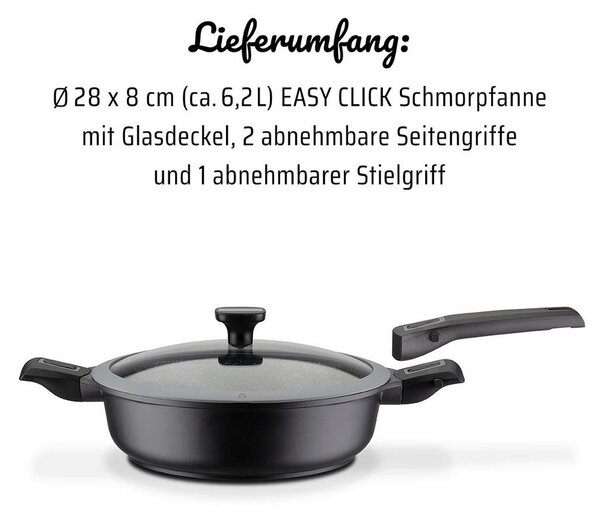 PONEV ZA PRAŽENJE EASY CLICK 28/8,2 cm premaz Vitaflon® Granit