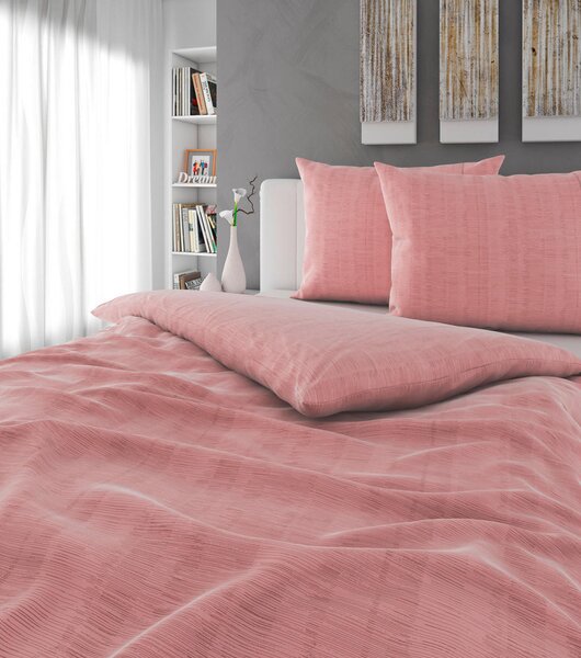 POSTELJNINA Mavie 200/200 cm saten srebrne barve, pink