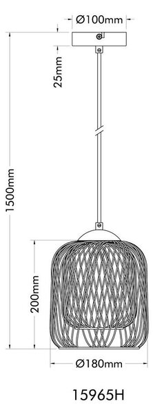 VISEČA SVETILKA DICHTI 18/150 cm E27