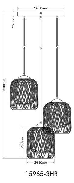 VISEČA SVETILKA DICHTI 39,4/150 cm E27