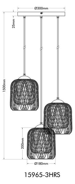 VISEČA SVETILKA DICHTI 39,4/150 cm E27