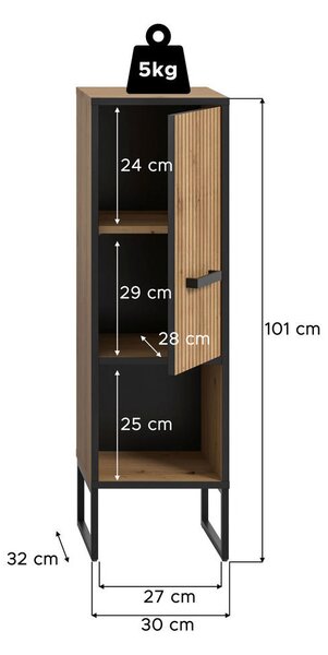 SREDNJE VISOKA OMARA 30/101/32 cm