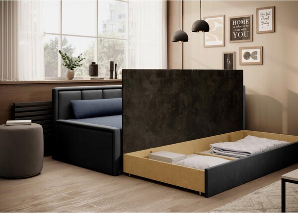 TROSED, antracit, modra tekstil