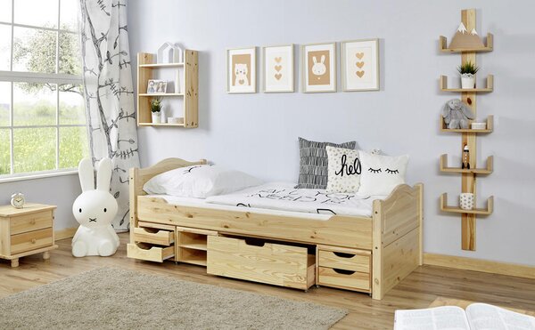 POSTELJA S PREDALOM 90 cm x 200 cm , barve bora