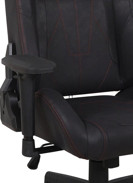 GAMING STOL umetna masa, tekstil črna