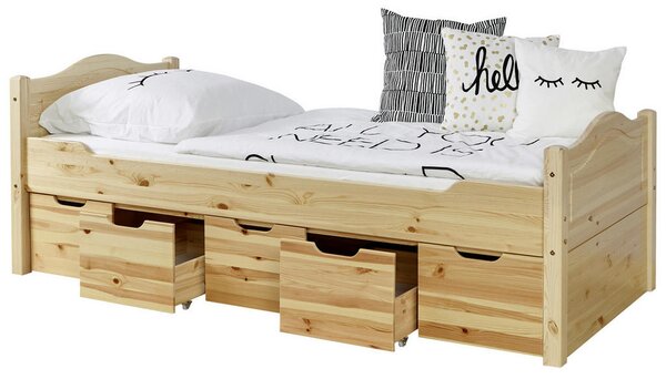 POSTELJA S PREDALOM 100 cm x 200 cm , barve bora
