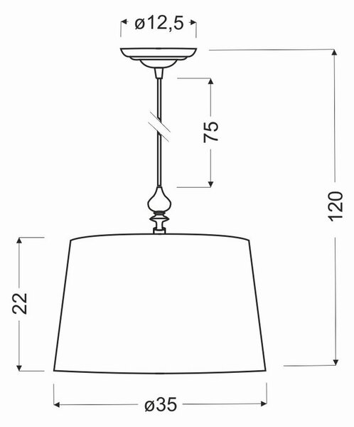 VISEČA SVETILKA 0/¸00/0 cm 60 W E27