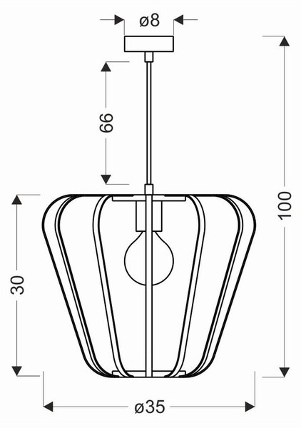 VISEČA SVETILKA 35/35/110 cm 40 W E27