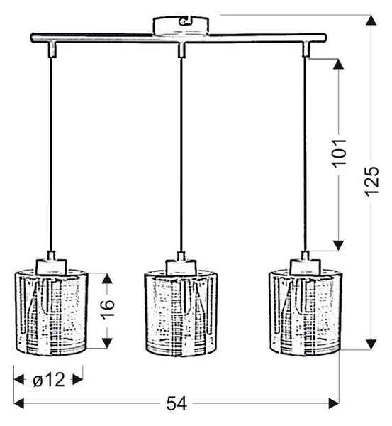 VISEČA SVETILKA 54/12/125 cm 60 W E27