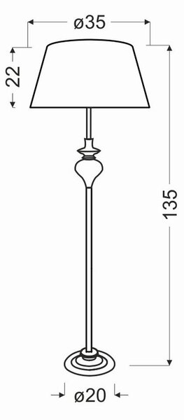 STOJEČA SVETILKA Prima 35/35/135 cm