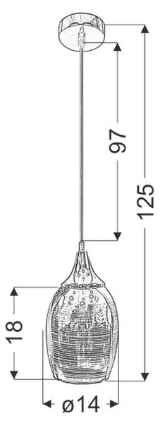 VISEČA SVETILKA 14/14/125 cm 60 W E27