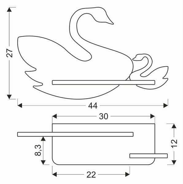 OTROŠKA STENSKA SVETILKA Swan 250 lm 4000 K