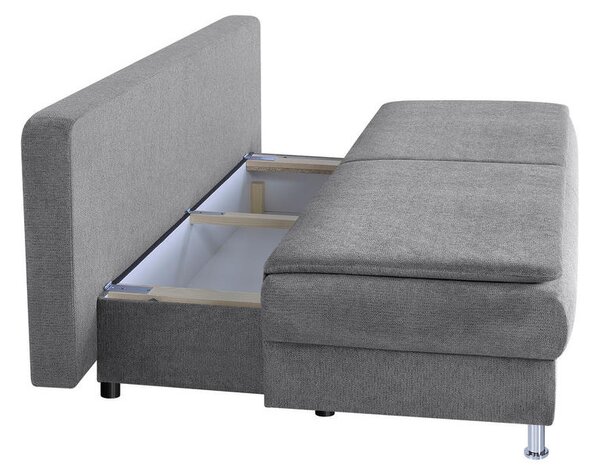 ZOFA S POSTELJNO FUNKCIJO, rjavosiva tekstil, leseni material