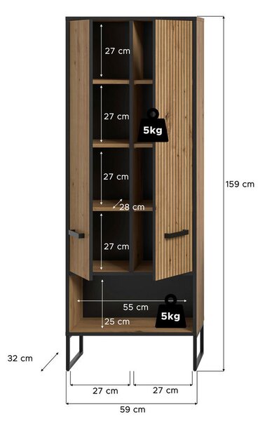 VISOKA OMARA 59/159/32 cm