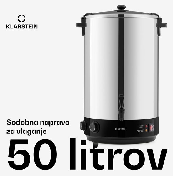 Klarstein KonfiStar 50, lonec za konzerviranje, avtomat za tople napitke, 50 l, 110 °C, 120 min., nerjaveče jeklo