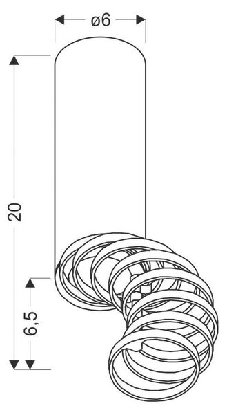 STROPNA SVETILKA Tube 6/6/30 cm