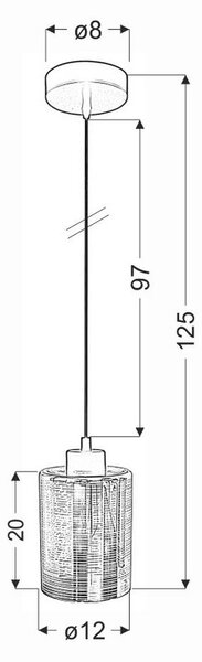 VISEČA SVETILKA 12/12/125 cm 60 W E27