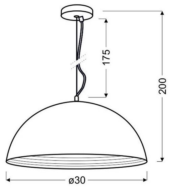 VISEČA SVETILKA 30/30/200 cm 60 W E27