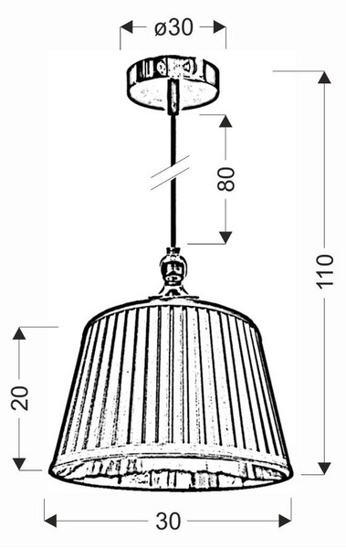 VISEČA SVETILKA 110/30/30 cm 60 W