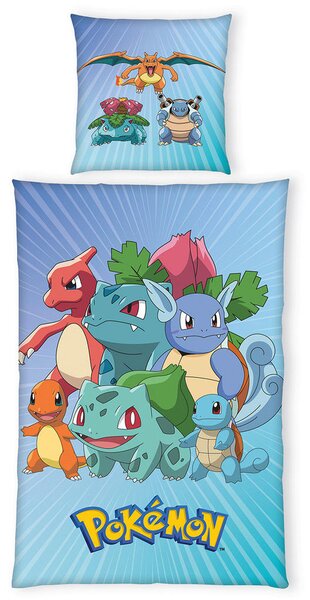 MLADINSKA POSTELJNINA Pokemon 135/140/200 cm renforcé modra, bela
