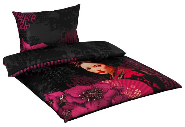 OBOJESTRANSKA POSTELJNINA MAGIC LIFE 140/200 cm saten črna