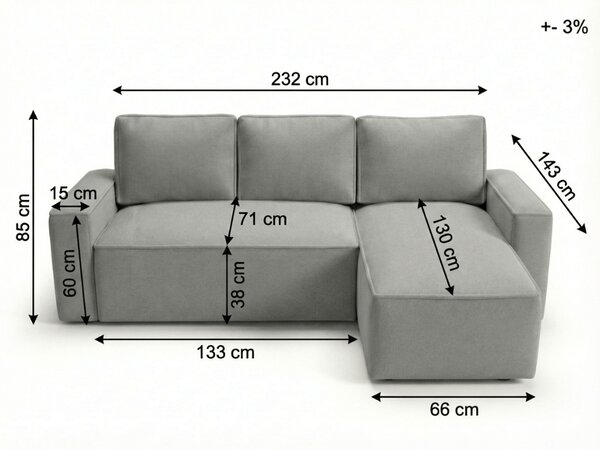 Akcija Raztegljiva obojestranska sedežna garnitura v obliki črke L SMART BOUCLE 232x143 cm, temno zelena II. kakovost
