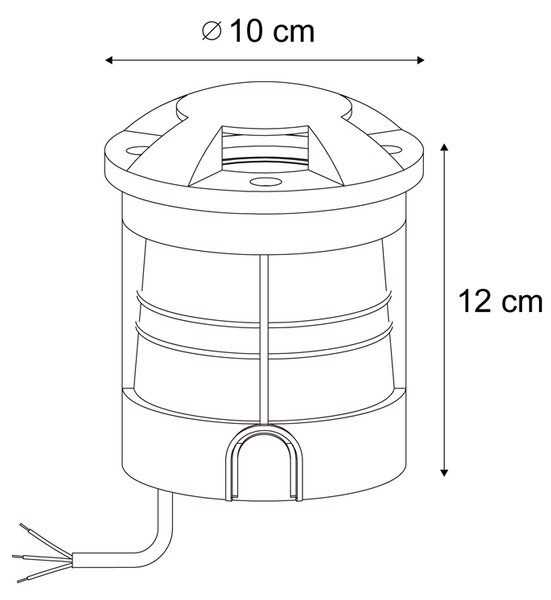 Komplet 6 modernih talnih reflektorjev črna GU10 50mm 4-Light Effect IP65 - Cellar