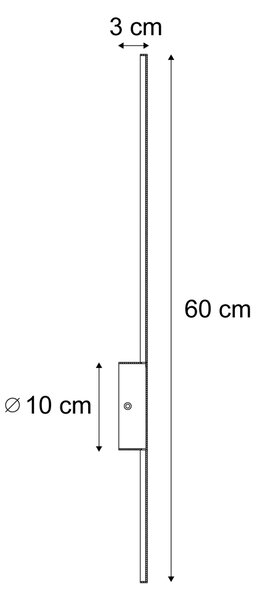 Moderna stenska svetilka črna 60 cm vklj. LED - Clockwise