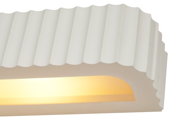 Skandinavska stenska svetilka bela pravokotna 2-luči - Plaster