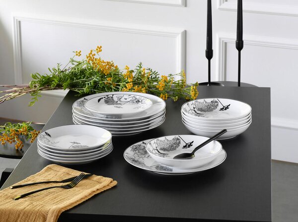 JEDILNI SERVIS Luna Black flower