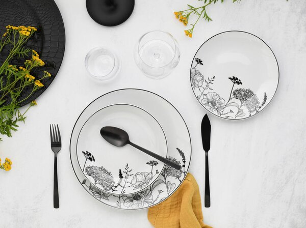 JEDILNI SERVIS Luna Black flower