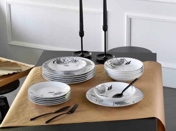 JEDILNI SERVIS Luna Black flower