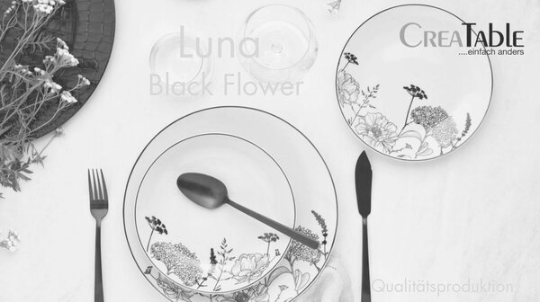 JEDILNI SERVIS Luna Black flower