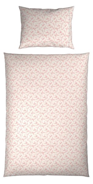 POSTELJNINA Mavie 140/200 cm saten srebrne barve, pink