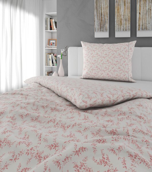 POSTELJNINA Mavie 140/200 cm saten srebrne barve, pink