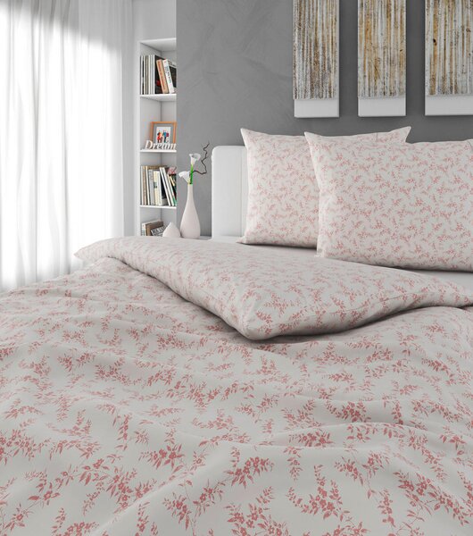 POSTELJNINA Mavie 200/200 cm saten srebrne barve, pink