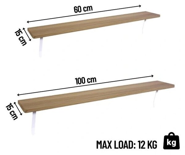 Radifloat™ Lebdeča Polica Za Radiator, Naravni hrast 60 cm