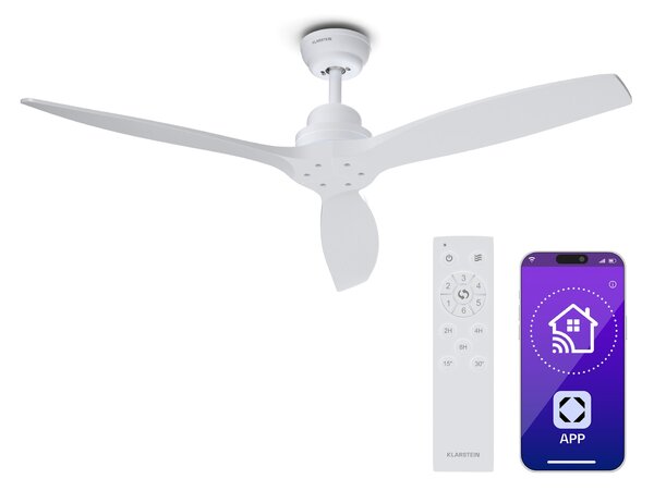 Klarstein Santa Elena Smart 52" stropni ventilator, 10260 m³/h, 6 nastavitev hitrosti, daljinski upravljalnik, Smart