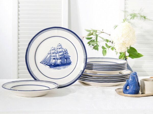 JEDILNI SERVIS Segelschiff blau