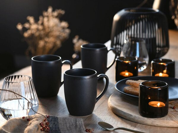 SET SKODELIC ZA KAVO Soft Touch Black 6-delni 300 ml