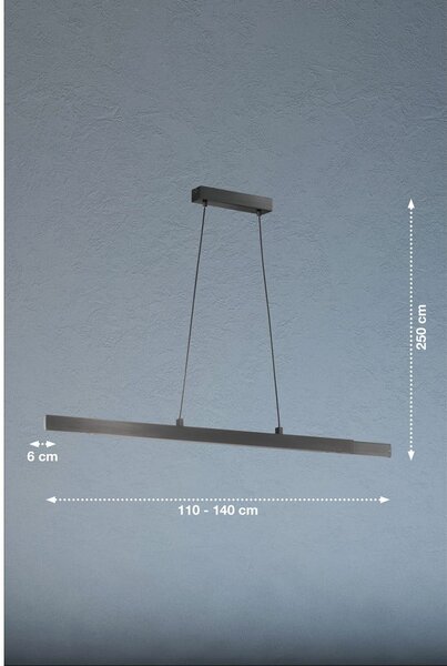 Črna LED zatemnitvena viseča svetilka Stripe – Fischer & Honsel