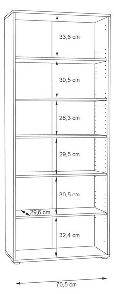 REGAL 73,7/197,5/34,8 cm bela